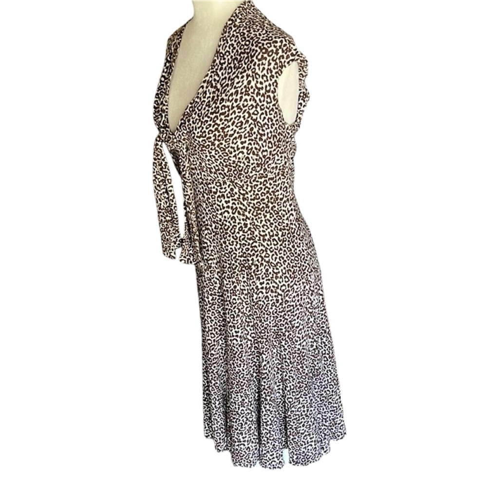 Talbots Vintage Y2K Leopard Print Fit and Flare Dress Size 10 - Picture 3 of 14